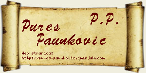 Pureš Paunković vizit kartica